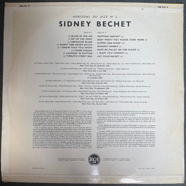 Sidney Bechet : Blues In The Air (LP, Album, Mono, RP, Bla)