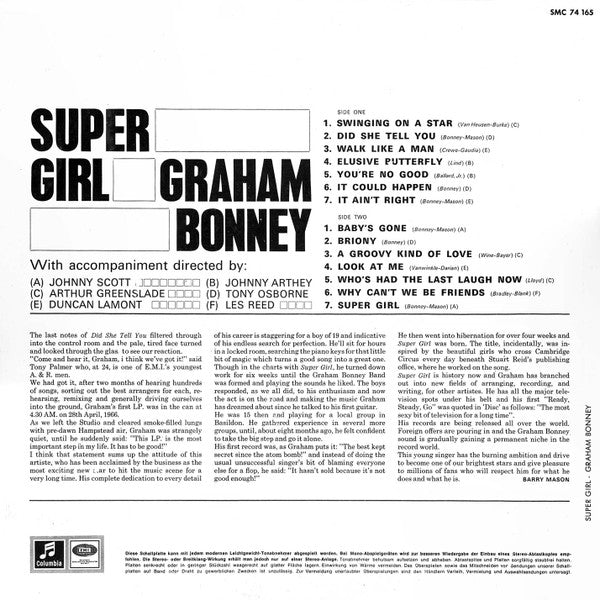 Graham Bonney : Super Girl (LP, Album)