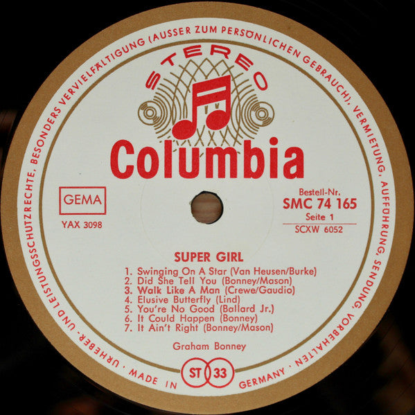 Graham Bonney : Super Girl (LP, Album)