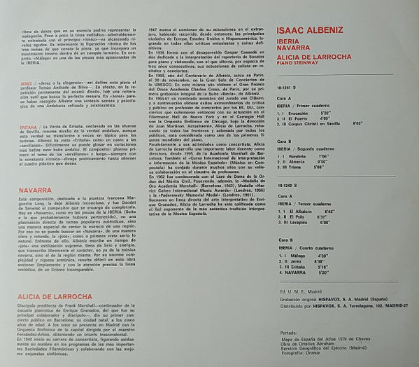 Isaac Albéniz - Alicia De Larrocha : Iberia-Navarra (2xLP, Album, RE, Gat)