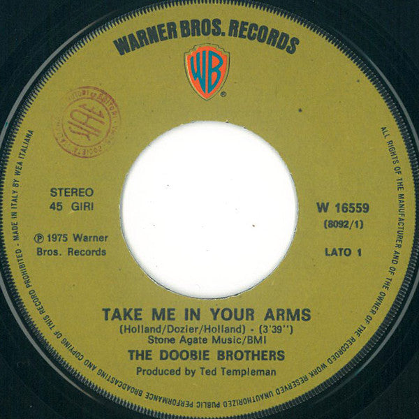 The Doobie Brothers : Take Me In Your Arms (7")