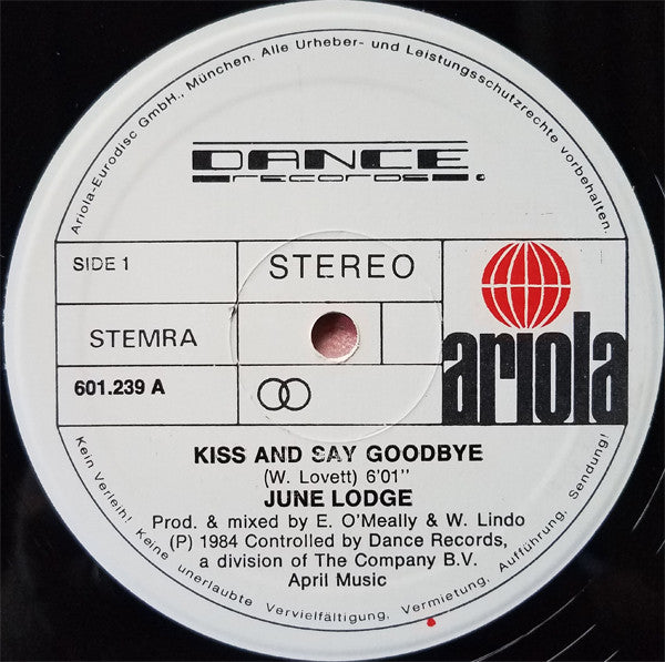 June Lodge : Kiss And Say Goodbye (12")