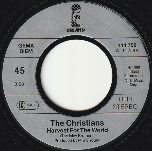 The Christians : Harvest For The World (7", Single)