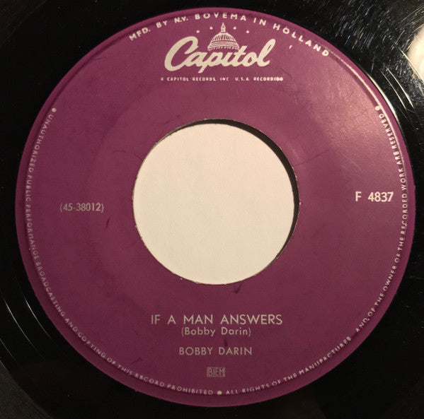 Bobby Darin : If A Man Answers / A True, True Love (7", Single)
