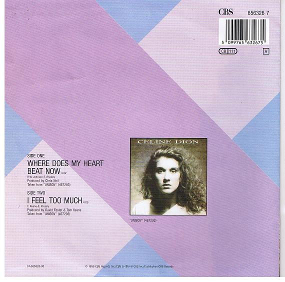 Céline Dion : Where Does My Heart Beat Now (7", Single)