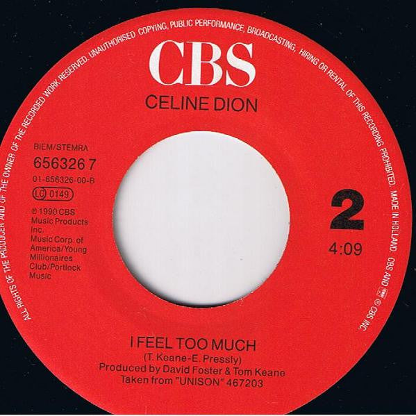 Céline Dion : Where Does My Heart Beat Now (7", Single)