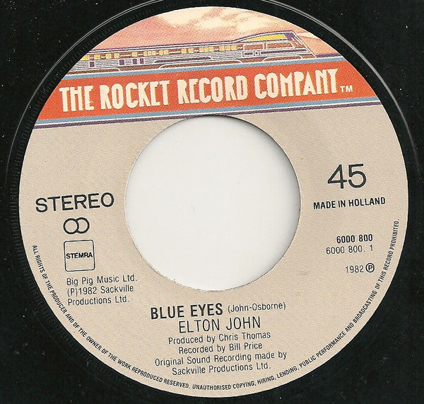 Elton John : Blue Eyes (7", Single)