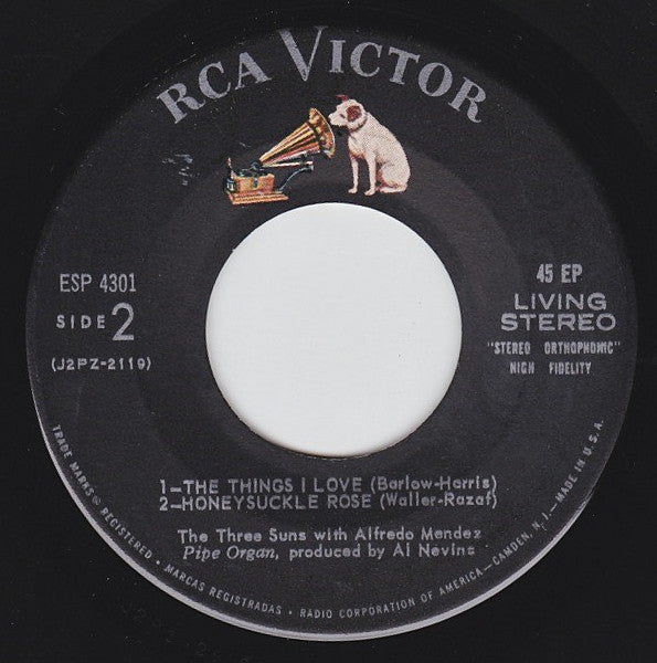 The Three Suns With Alfredo Mendez : The Things I Love In Hi-Fi (7", EP)
