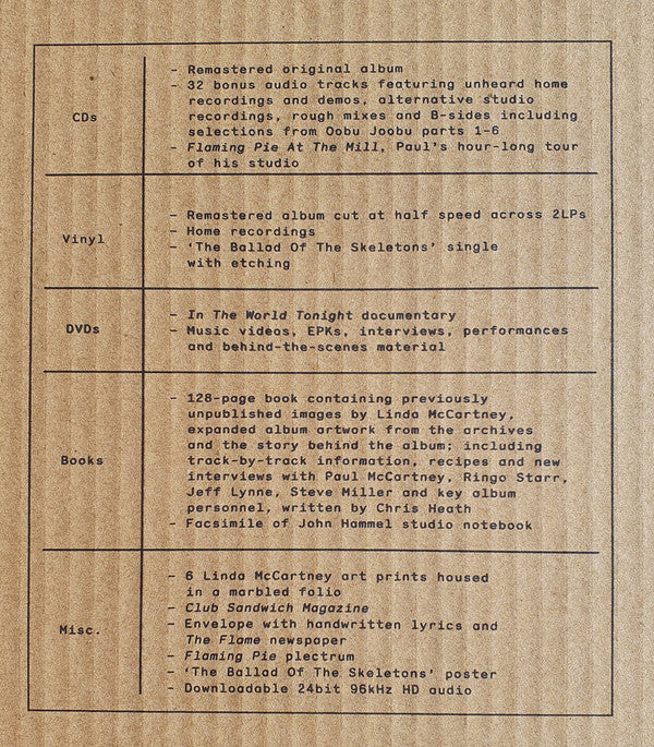 Paul McCartney : Flaming Pie (Box, Dlx, Ltd, Num, Col + 2xLP, Album, RE, RM, Gat)
