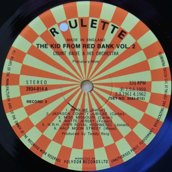 Count Basie & His Orchestra* : The Kid From Red Bank Volume Two (2xLP, Comp)