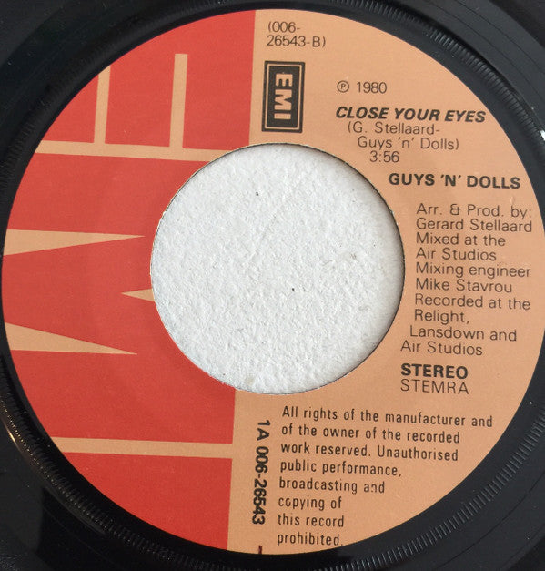 Guys 'n Dolls : Love Lost In A Day (7", Single)
