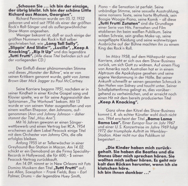 Little Richard : Tutti Frutti (CD, Comp)