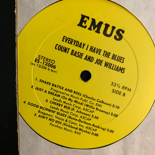 Joe Williams / Count Basie And His Orchestra* : Everyday I Have The Blues (LP, Album, RE)