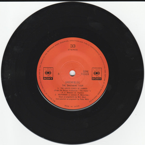 The Brothers Four : Greenfields (7", EP)