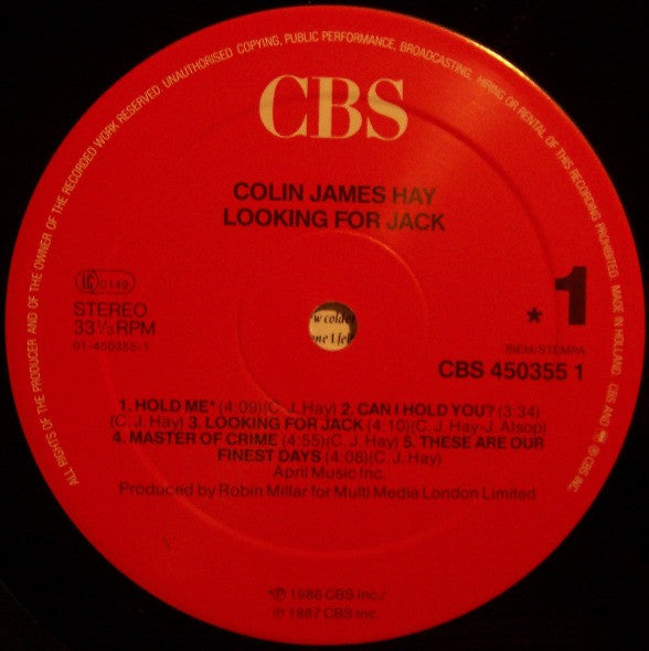 Colin James Hay* : Looking For Jack (LP, Album)