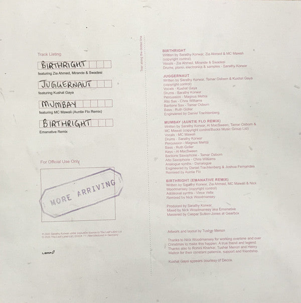 Sarathy Korwar : Otherland (12", Ltd, Gre)