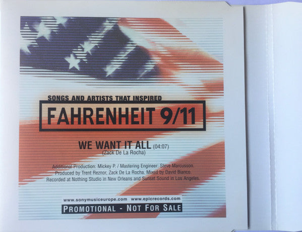Zack de La Rocha : We Want It All (CD, Single, Promo)