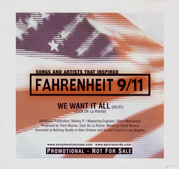 Zack de La Rocha : We Want It All (CD, Single, Promo)