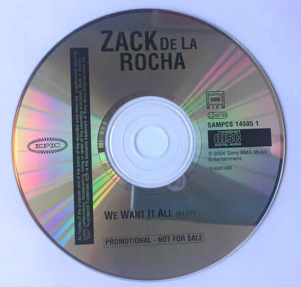 Zack de La Rocha : We Want It All (CD, Single, Promo)