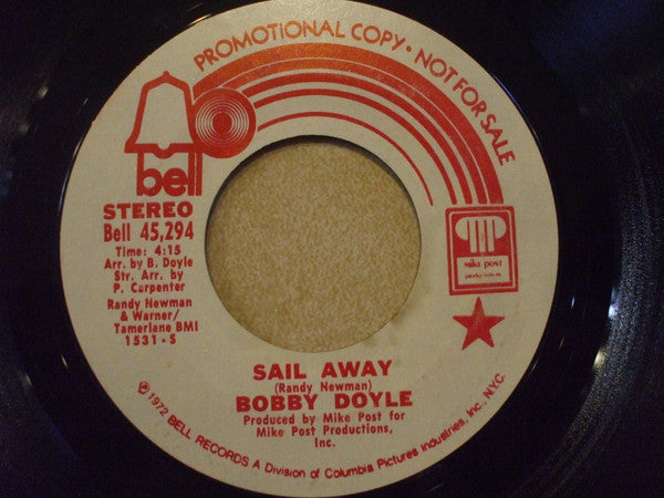 Bobby Doyle : Sail Away (7", Single, Promo)