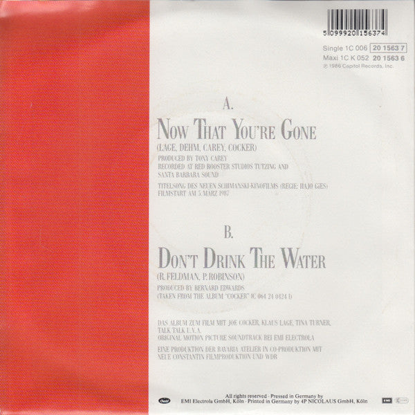 Joe Cocker : Now That You're Gone (7", Single)