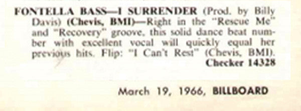Fontella Bass : I Surrender / I Can't Rest (7", Single)