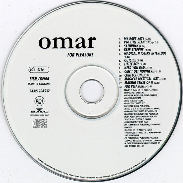 Omar : For Pleasure (CD, Album)