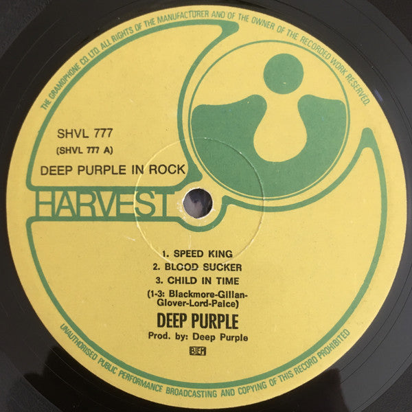 Deep Purple : Deep Purple In Rock (LP, Album, Gat)