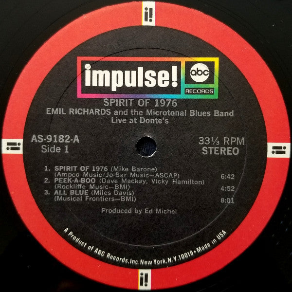 Emil Richards And The Microtonal Blues Band* : Spirit Of 1976 / Live At Donte's (LP, Album)