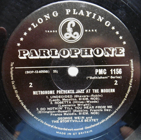 George Wein And The Storyville Sextet : Metronome Presents Jazz At The Modern (LP, Album, Mono)