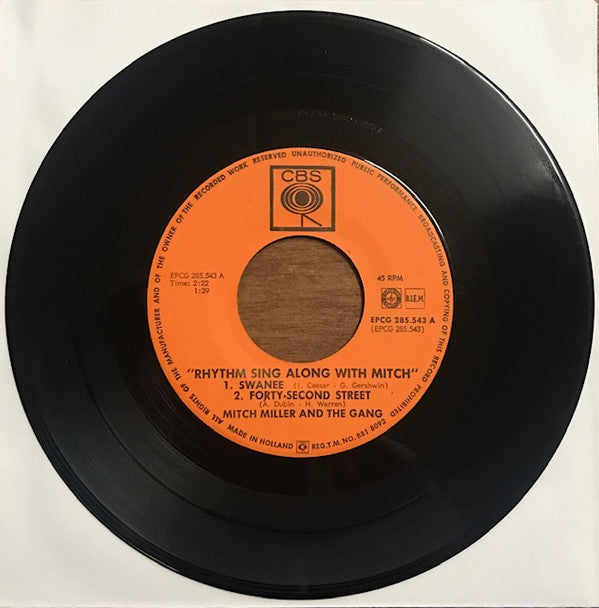 Mitch Miller And The Gang : Rhythm Sing Along With Mitch (7", EP)