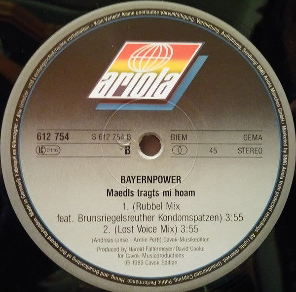 Bayernpower : Maedls Tragts Mi Hoam (12", Maxi)