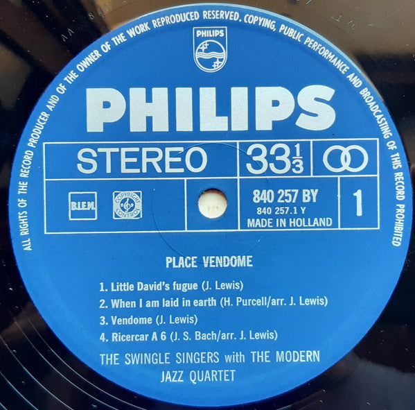 Les Swingle Singers / The Modern Jazz Quartet : Place Vendôme (LP, Album)