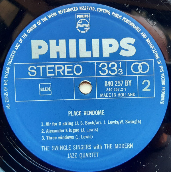 Les Swingle Singers / The Modern Jazz Quartet : Place Vendôme (LP, Album)