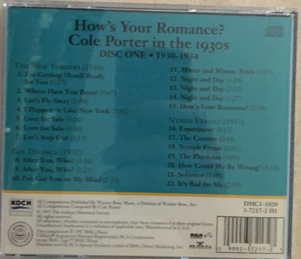 Various  /  Cole Porter : How's Your Romance? - Cole Porter In The 1930s - Disc One 1930-1934 (CD, Comp)