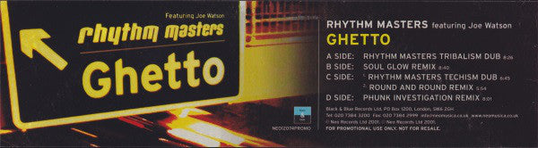 Rhythm Masters Featuring Joe Watson : Ghetto (2x12", Promo)