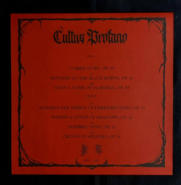 Cultus Profano : Accursed Possession (LP, Album, Num, S/Edition, Red)