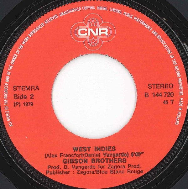 Gibson Brothers : Que Sera Mi Vida (7", Single)