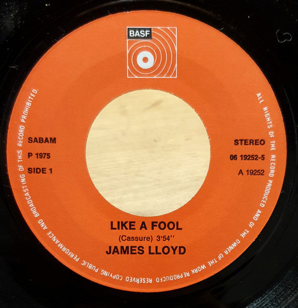 James Lloyd : Like A Fool / You And Me (7")