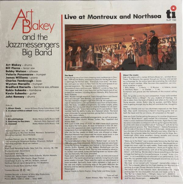 Art Blakey & The Jazz Messengers : Live At Montreux And Northsea (LP, Album)