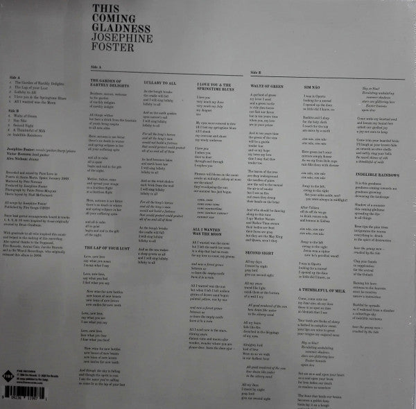 Josephine Foster : This Coming Gladness (LP, Album, RE)