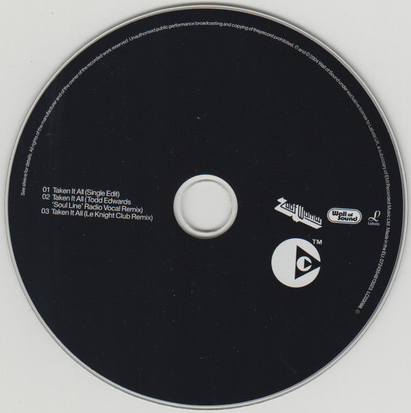 Zoot Woman : Taken It All (CD, Single, Copy Prot.)