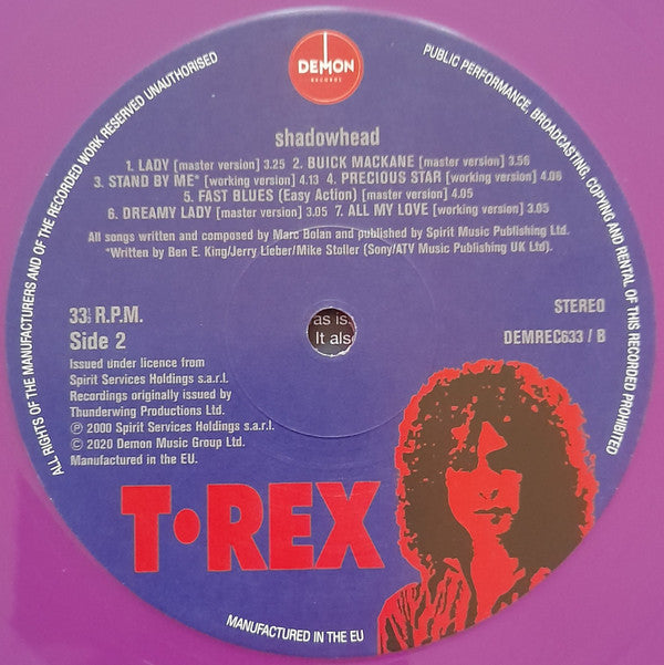 Marc Bolan & T. Rex : Shadowhead (LP, Album, RE, Pur)