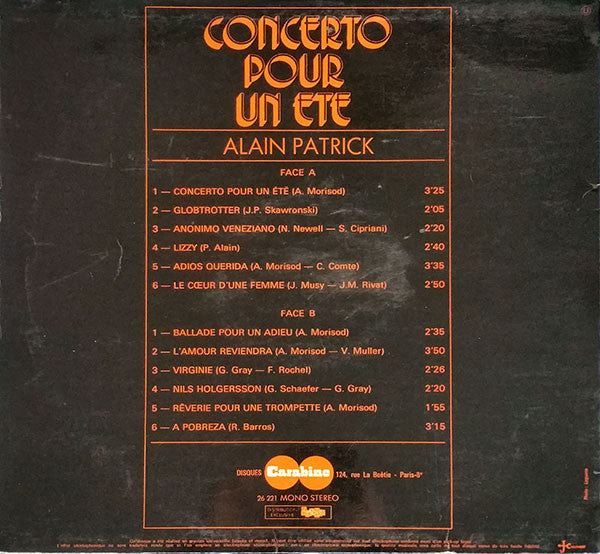 Alain Patrick : Concerto Pour Un Eté (LP, S/Edition)