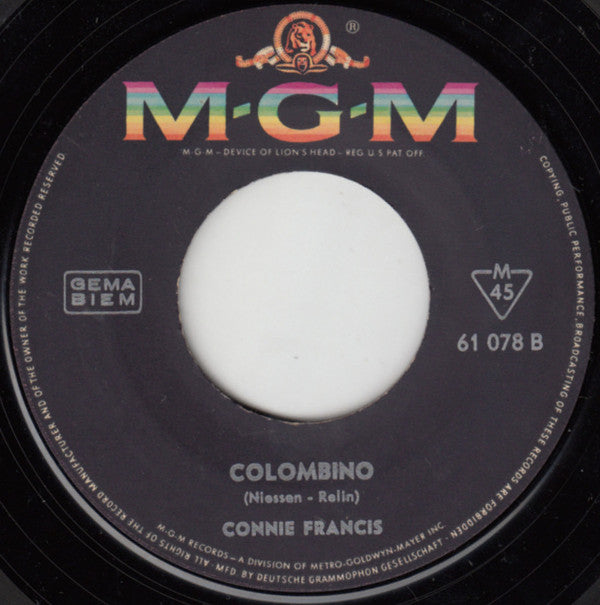 Connie Francis : Barcarole In Der Nacht (7", Single, Mono)