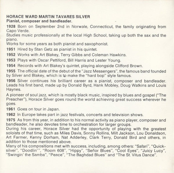 Horace Silver : Safari (1952 - 1954) (CD, Comp)