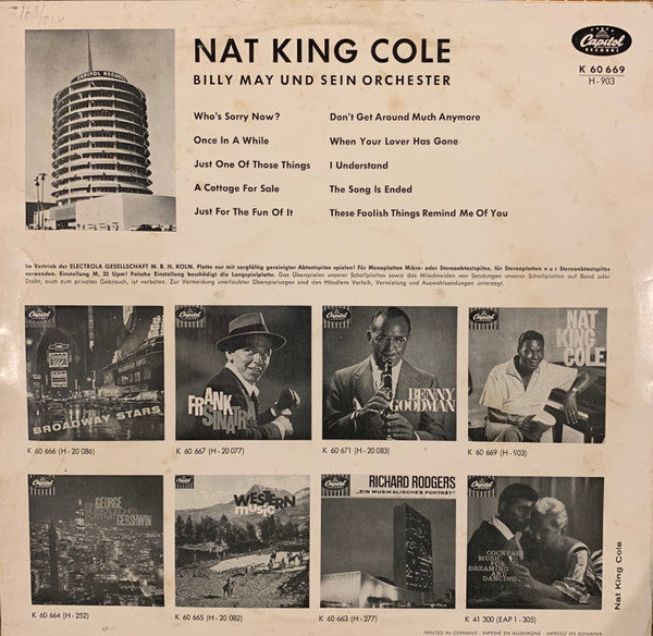 Nat King Cole : [Capitol Records Presents] Nat King Cole (10", Album, Comp, Mono, M/Print)