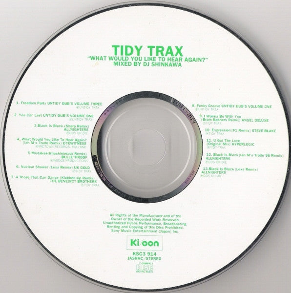 DJ Shinkawa : Loud Presents Tidy Trax: What Would You Like To Hear Again? (CD, Comp, Mixed)