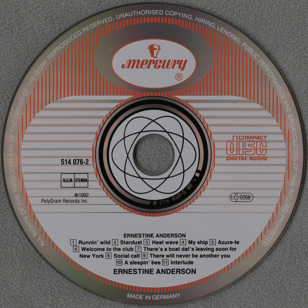 Ernestine Anderson : Ernestine Anderson (CD, Album, RE)