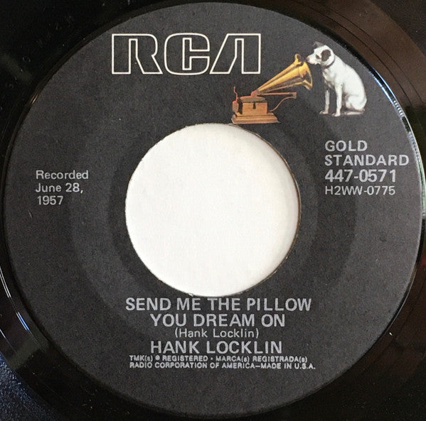 Hank Locklin : Send Me The Pillow You Dream On (7", Single, RP)
